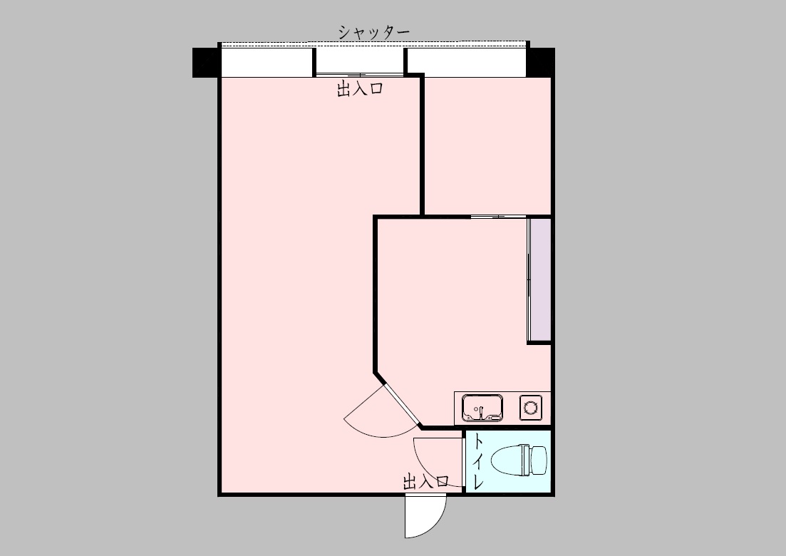 小松川パークマンション1号棟2号室貸店舗・平面図