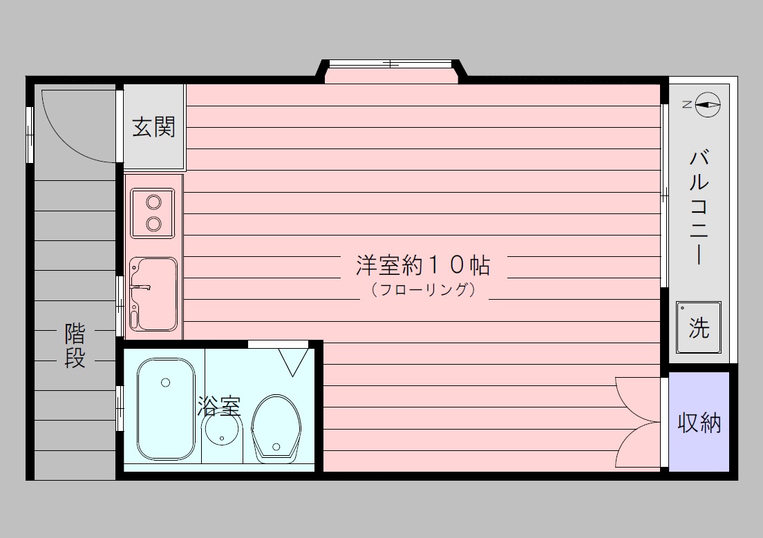 コーポ雅202号室・間取図