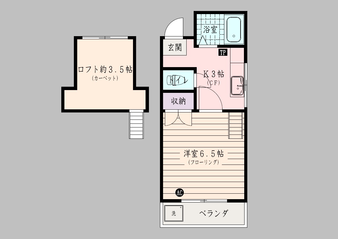 奥戸下田ハイツ204号室・間取図